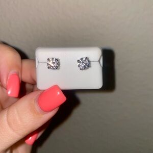 Sterling Silver Moissanite Studs